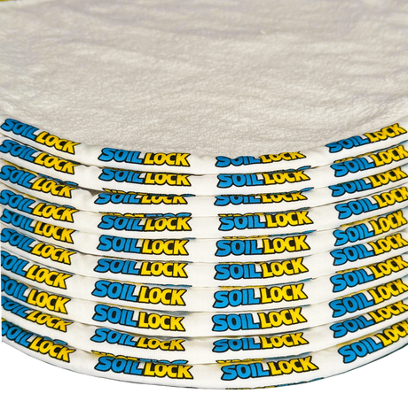 Soil Lock cotton and poly blend encap pads, 10 pack stack