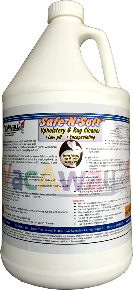 VacAway Safe-N-Soft gallon label, close-up