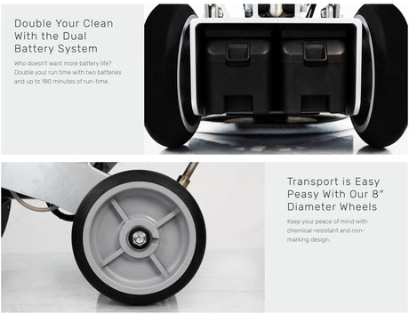 Orbot Lio features: wheels and cordless battery